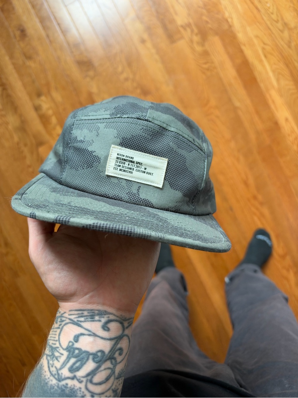Nixon Men's Green Camo Five-Panel Cap
